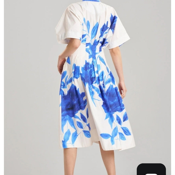 Natori Andora Blue and White Floral  Dress Size 6 - Picture 3 of 9